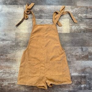 SHEIN Corduroy Tan Short Overalls/Romper Summer Boho Whimsy Lightweight XS